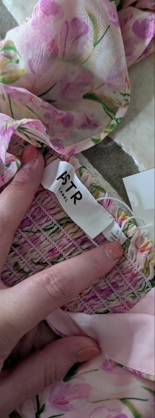 ASTR Floral Pink Tiered Maxi Dress - Picture 7 of 7